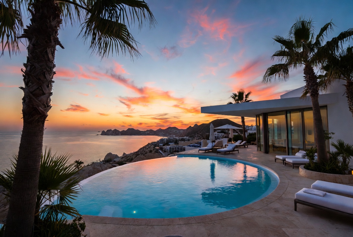 Cabo villa sunset